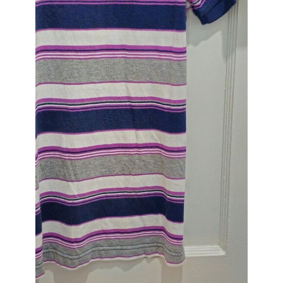 Levis Mens Striped Polo Shirt With Navy Collar Size L - Picture 15 of 15